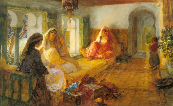 The interior of a house by Frederick Arthur Bridgman